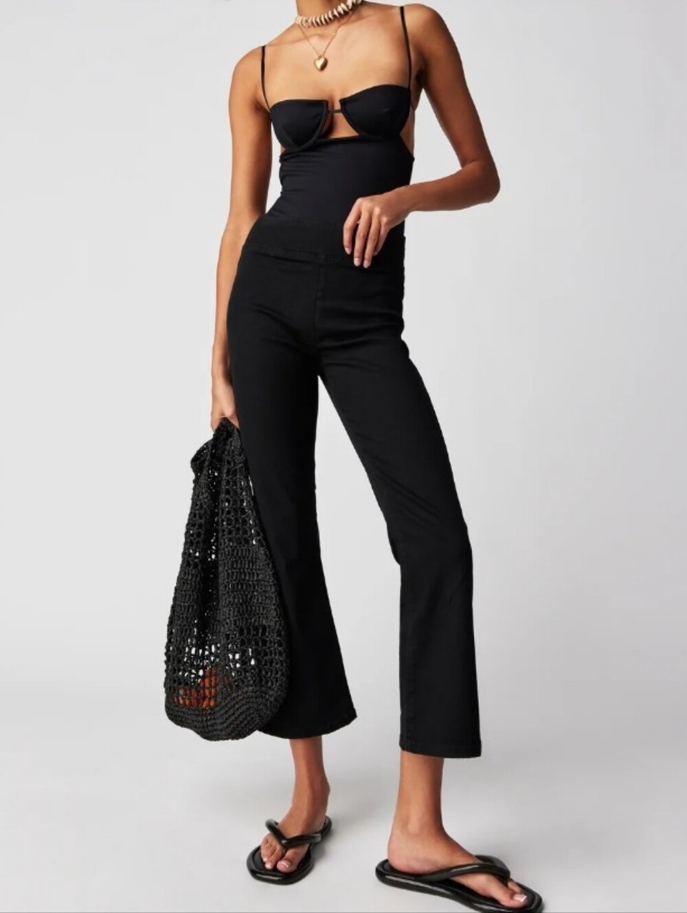 Free People In My Feelings Slim Crop Pants Black Size XS